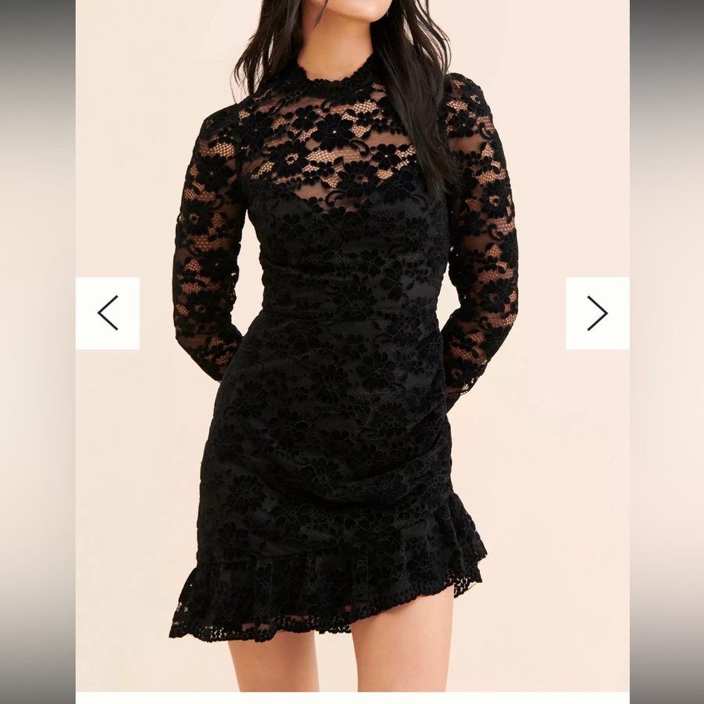 Anthropologie Black Sheath Dress with Bishop Sleeves